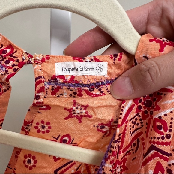 Poupette St. Barth - Kids Anaik Short Jumpsuit - Orange Bijou size S - Picture 3 of 5